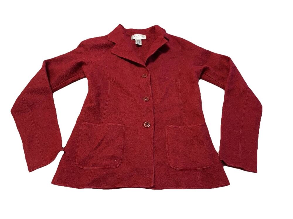 Rene Rowan Wool Cardigan Blazer Red
